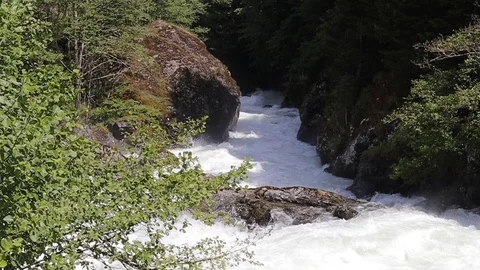 Strong River Flow Slow Motion 2 Stock Footage 113764905
