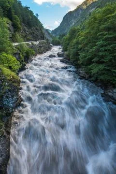 Strong river in Georgia Svanetia Stock Photos