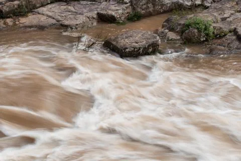 Strong river with rock Stock Photos