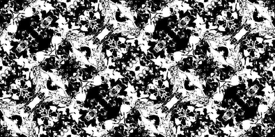 Strong Rorschach Test Ink Blot Texture. Seamless Monochrome Darkness Pattern  Illustrazione stock
