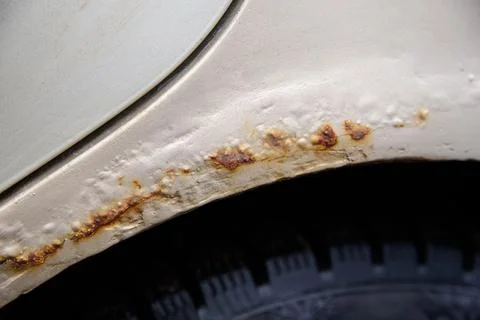 Strong rust of the car arch Stock Photos