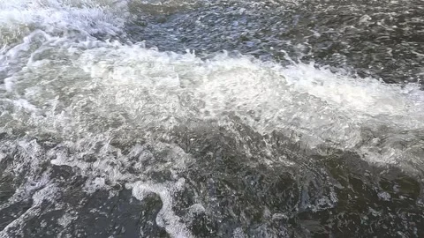 Strong sea waves breaking with foamy texture Stock Footage 316329700