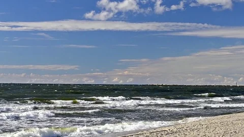 Strong sea waves Stock Footage 73056792