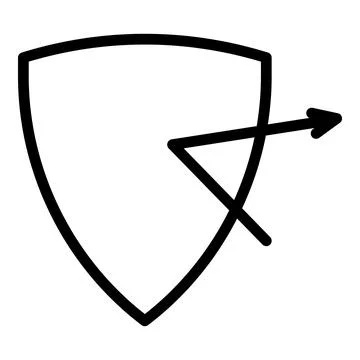 Strong shield icon outline vector. Protect guard Ilustración de archivo