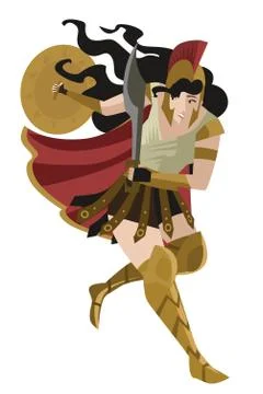Strong spartan amazon warrior Stock Illustration
