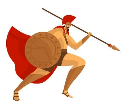 Strong spartan warrior Stock Illustration