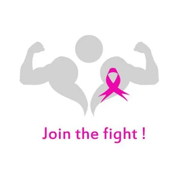 Strong statement to Join the fight for breast cancer support	 Stock Illustration
