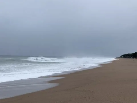 Strong Storm on the Beach Stock Footage 315646238