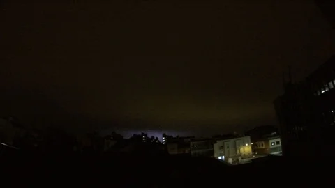 Strong storm with big lighting in the night Stock Footage 103573421
