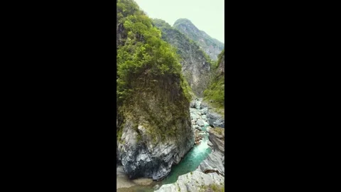Strong stream in deep valley.gurgling pour river water.Charming scenery. Stock Footage 277949094