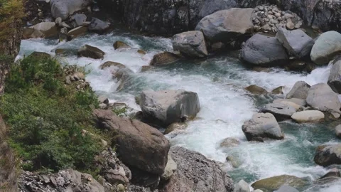 Strong stream in deep valley.gurgling pour water. Stock Footage 278281588