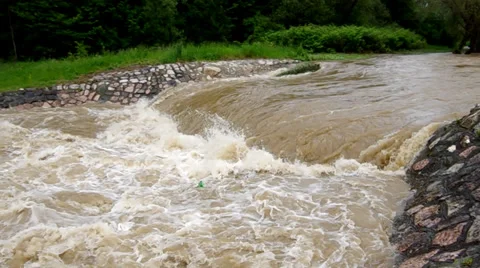 A strong stream of water after heavy rains. Stock Footage 38304728