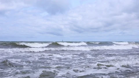 Strong surf at German Baltic Sea coast Stock Footage 221768870