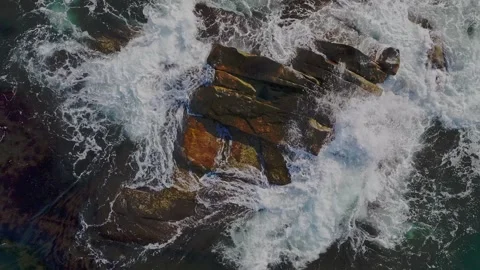Strong surf on Rock Stock Footage 308796315