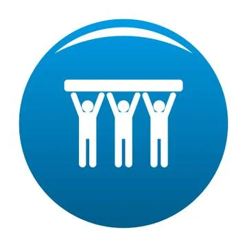 Strong teamwork icon blue Stock Illustration
