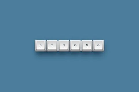 Strong text on a 3d keyboard button with shadow concept series 스톡 일러스트