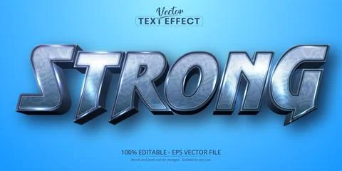 Strong text, cartoon style editable text effect Stock Illustration