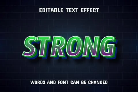 Strong text - editable text effect Stock Illustration