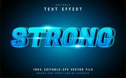 Strong text effect with blue gradient Stock Illustration
