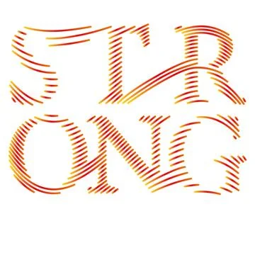 Strong text Stock Illustration