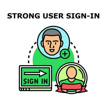 Strong user sign in concept creating secure access 库存插图