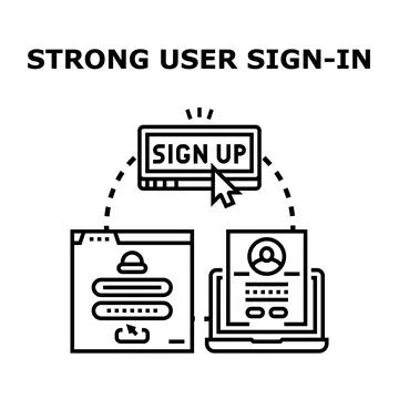 Strong user sign in onboarding digital access concept 스톡 일러스트