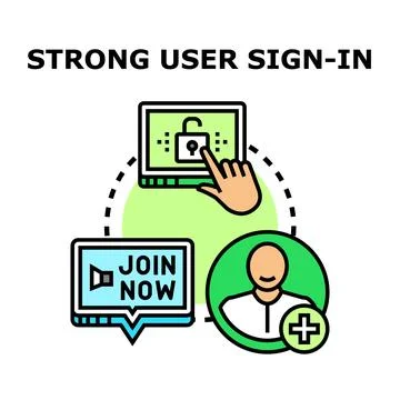 Strong user sign in process managing account security Stock Illustration