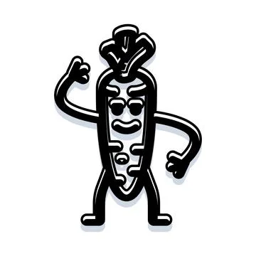 Strong vegetable character flexing arm and smiling Stock Illustration