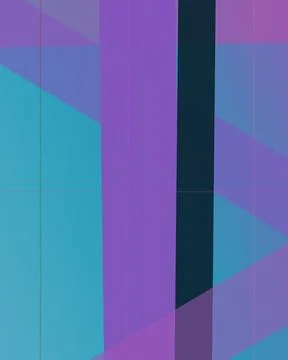 Strong vertical blocks and diagonal overlays in cyan, purple, blue, and cha.. Stock Illustration