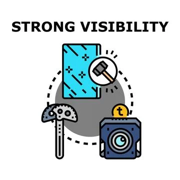 Strong visibility concept with camera and screen Stock Illustration