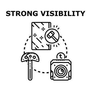 Strong visibility concept with camera and screen Stock Illustration