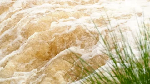 Strong water flowing , Ping river Chiangmai Thailand. Stock Footage 280090637