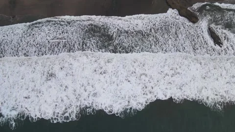 Strong Waves Going to Shore Stock Footage 146693839