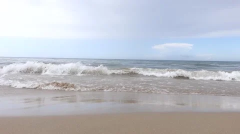 Strong waves hit the shore Stock Footage 51426285