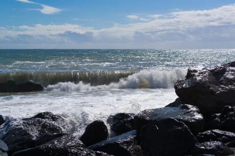 Strong waves at sea Foto stock