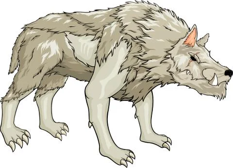Strong white warg Stock Illustration