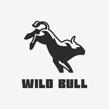 Strong Wild Bull Kick Rodeo Cowboy Stock Illustration