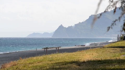 Strong wind on the beach of Sicily Stock Footage 110906147