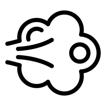 Strong wind blowing from right to left creating a cloud of dust Stock Illustration