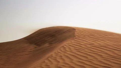Strong wind in the desert, the wind blows away the sand, slow motion Stock Footage 235928502