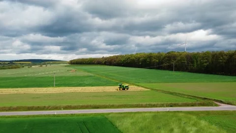 Strong wind in the field when harvesting Stock Footage 154514867