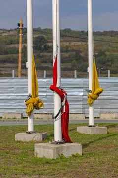 Strong Wind Flags Down Stock Photos