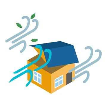 Strong wind icon, isometric style 스톡 일러스트