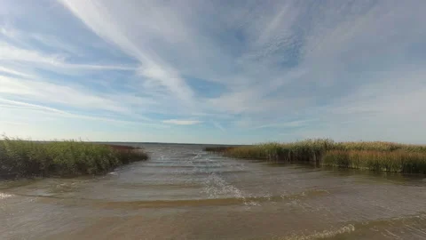 Strong wind on the lake. Time lapse Stock Footage 97068062
