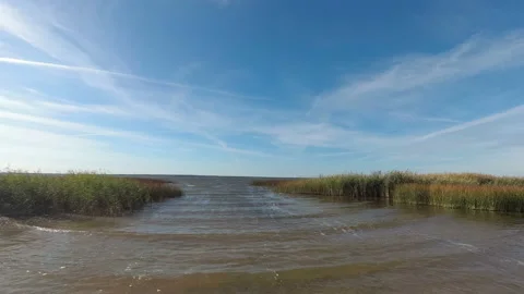 Strong wind on the lake. Time lapse Stock Footage 97068078