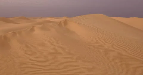 Strong wind at sunset over the sand dunes in the desert. Sandstorm in the Desert Stock Footage 168177273