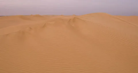 Strong wind at sunset over the sand dunes in the desert. Sandstorm in the Desert Stock Footage 195992698