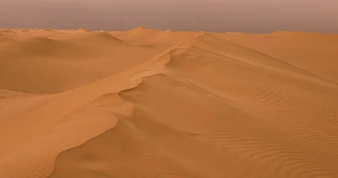 Strong wind at sunset over the sand dunes in the desert. Sandstorm in the Desert Stock Footage 205840761