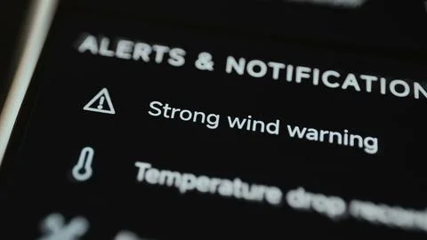 Strong Wind Warning at Antarctic Station Stock Photos
