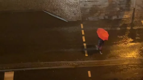 Strong winds and rain in germany Stock Footage 259376665